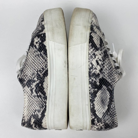 Superga Women's 2790 Grey White Snakeskin Platform Sneakers Size 8 - Picture 3 of 7